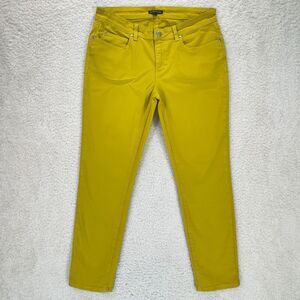 Eileen Fisher Pants Straight Ankle Length Stretch Women Size 8 Yellow Cropped